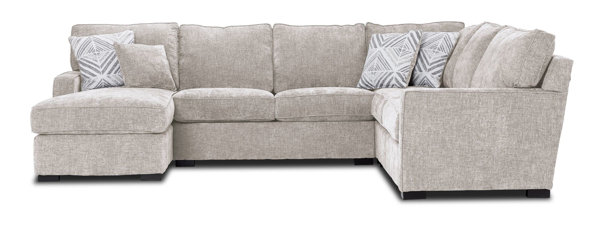 Charlotte 4-Piece Sectional Sofa with Left-Facing Chaise - Comfortable Air Fabric Living Room Furniture for Family Gatherings & Movie Nights