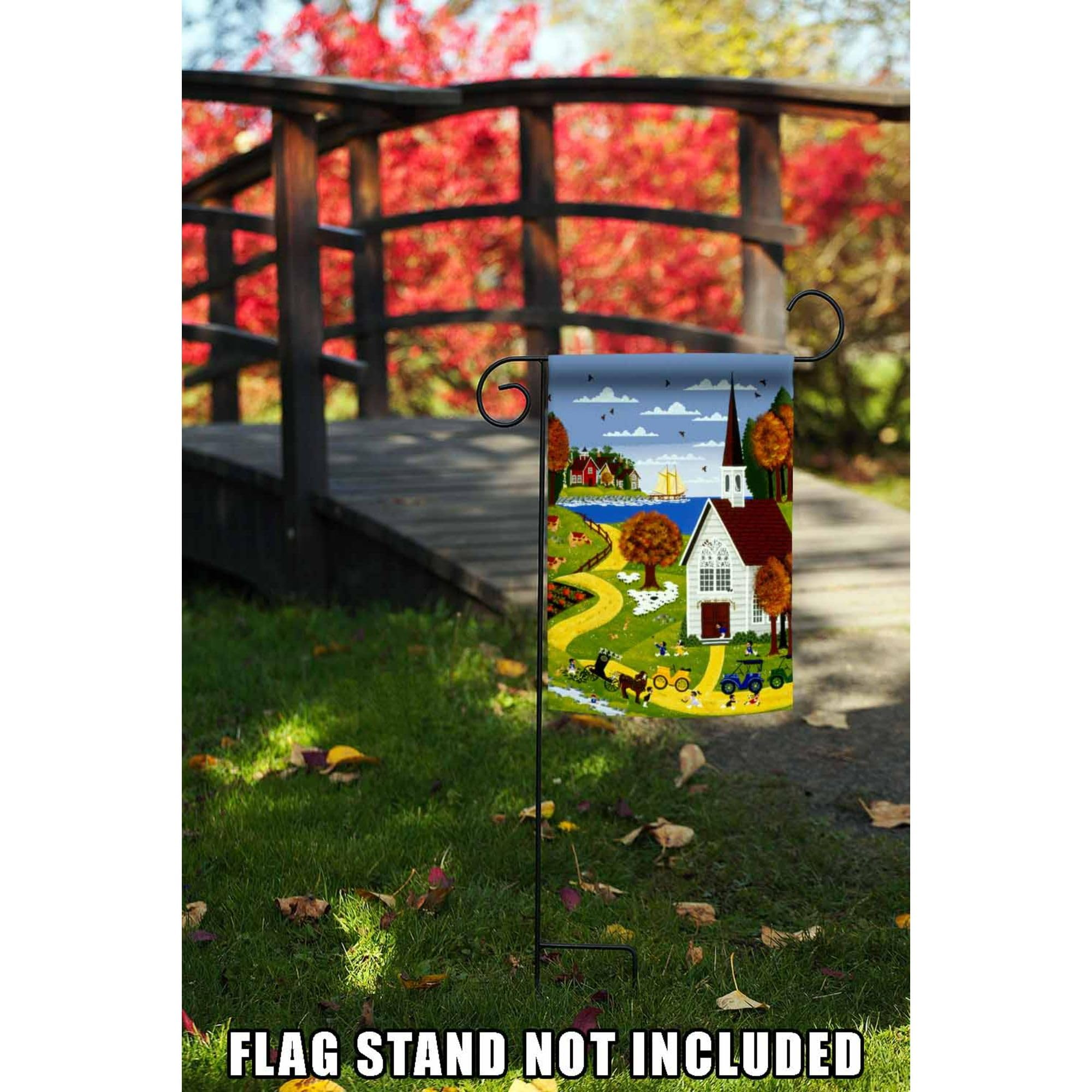 Toland Home Garden 1110371 Double Sided Rolling Hills Farm Flag - 12x18 Inch Outdoor Decorative Banner for Yard, Church, House & Garden - Perfect for Countryside, Farmhouse & Rural Decor