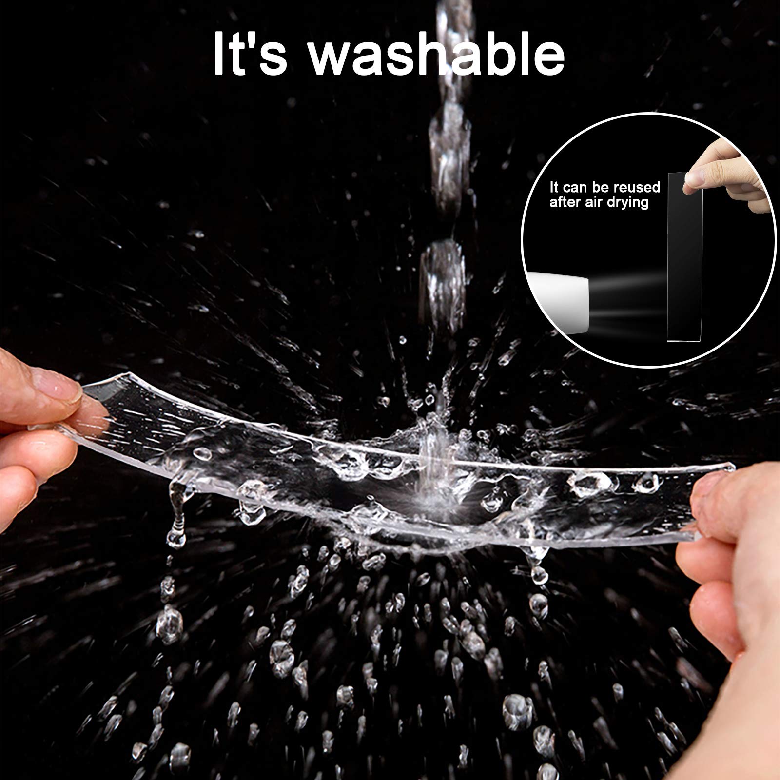 Strong Double Sided Tape Heavy Duty - 9.84FT Nano Adhesive Mounting Tape for Walls, Pictures, Posters & Carpets | Removable Clear Sticky Strips for Home Decor, Office & Car Use