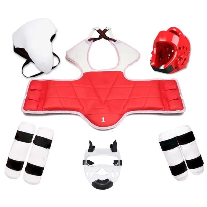 Taekwondo Protective Gear Set - 5 Piece Full Body Armor with Helmet, Chest Protector & Kickboxing Gloves for Martial Arts Training | Perfect for Sparring, Competition & Self-Defense Practice
