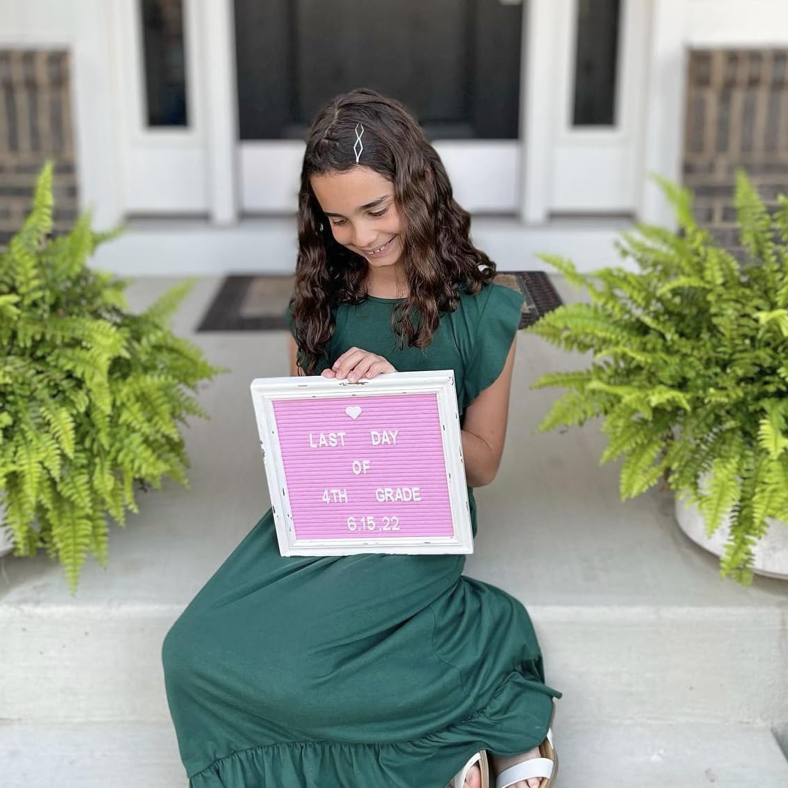 Pink Felt Letter Board with Rustic Wood Frame - 10x10 Changeable Message Board for Baby Announcements, Rustic Farmhouse Decor - Includes 350 Letters & Stand (Perfect for Nursery, Wedding, Birthday, Home Decor)