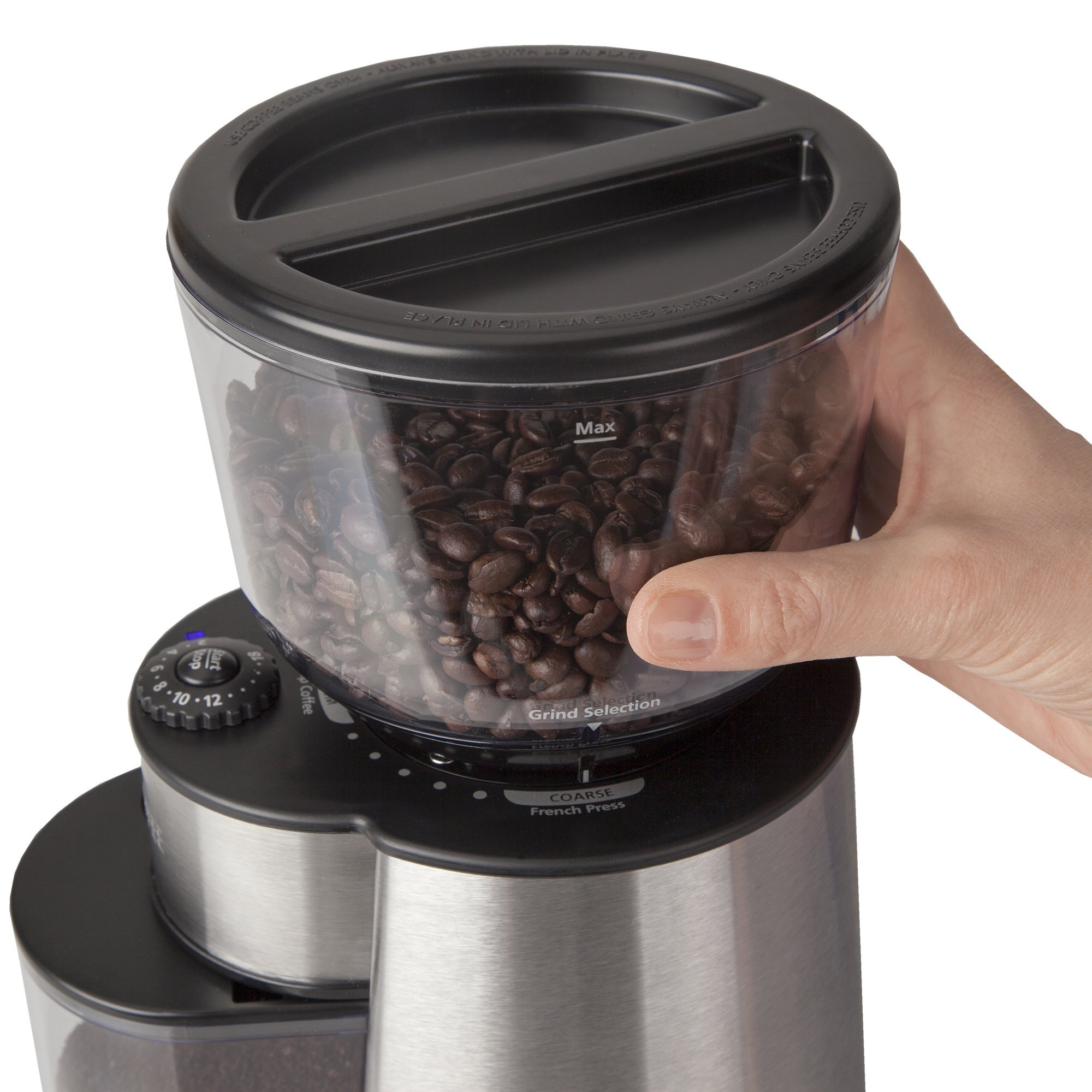 Premium Mr. Coffee Automatic Burr Mill Grinder - 18 Custom Grind Settings, Silver (BMH23-RB-1 Renewed) for Fresh Coffee Beans | Perfect for Espresso, French Press & Drip Coffee Makers | Home & Office Use