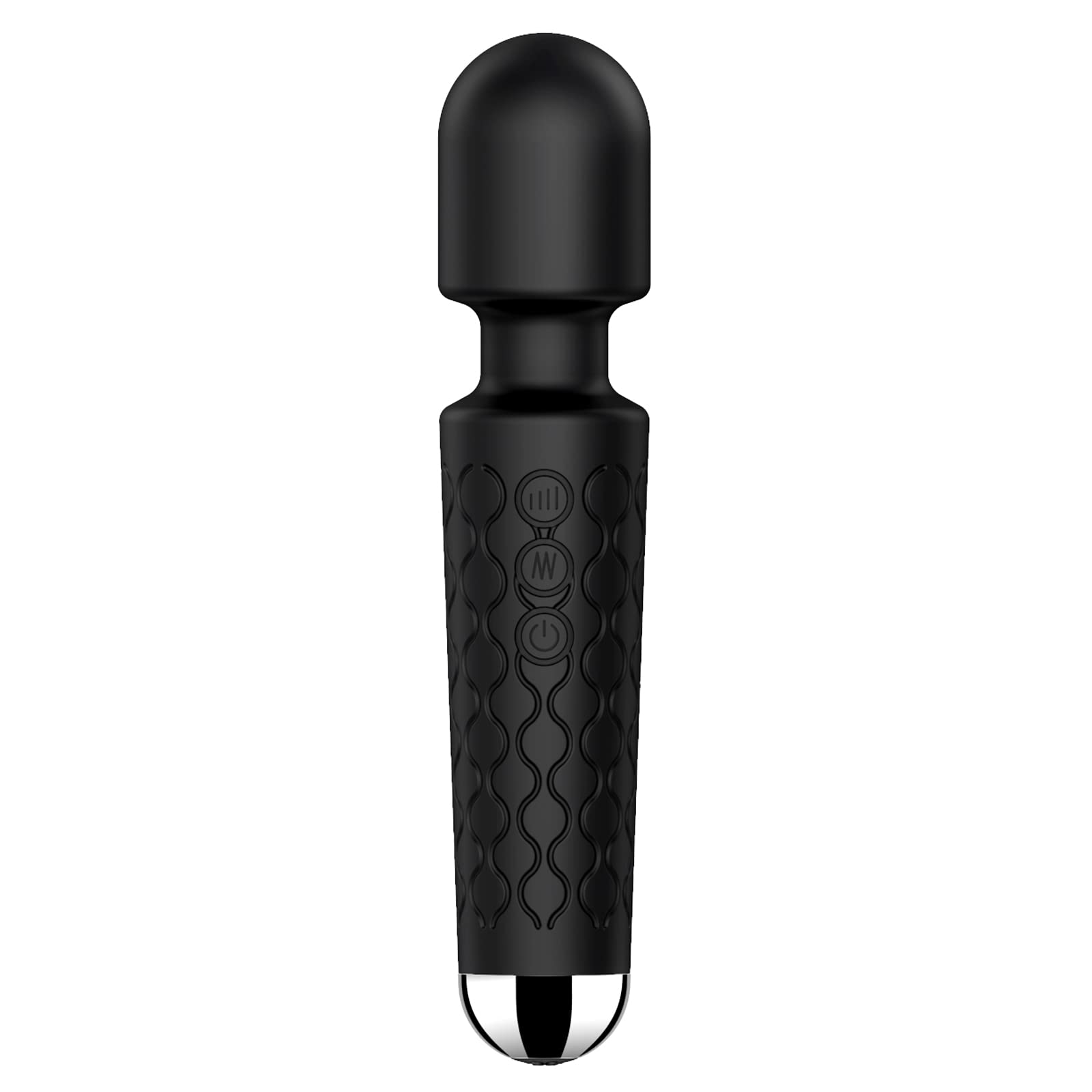 Premium Rechargeable Waterproof Clitoral Vibrator - 20 Vibration Modes & 8 Speed Settings, Ultra Quiet Wand Massager for Women's Sexual Pleasure - Perfect for Solo Play, Couples Intimacy & Sensual Exploration (Black)