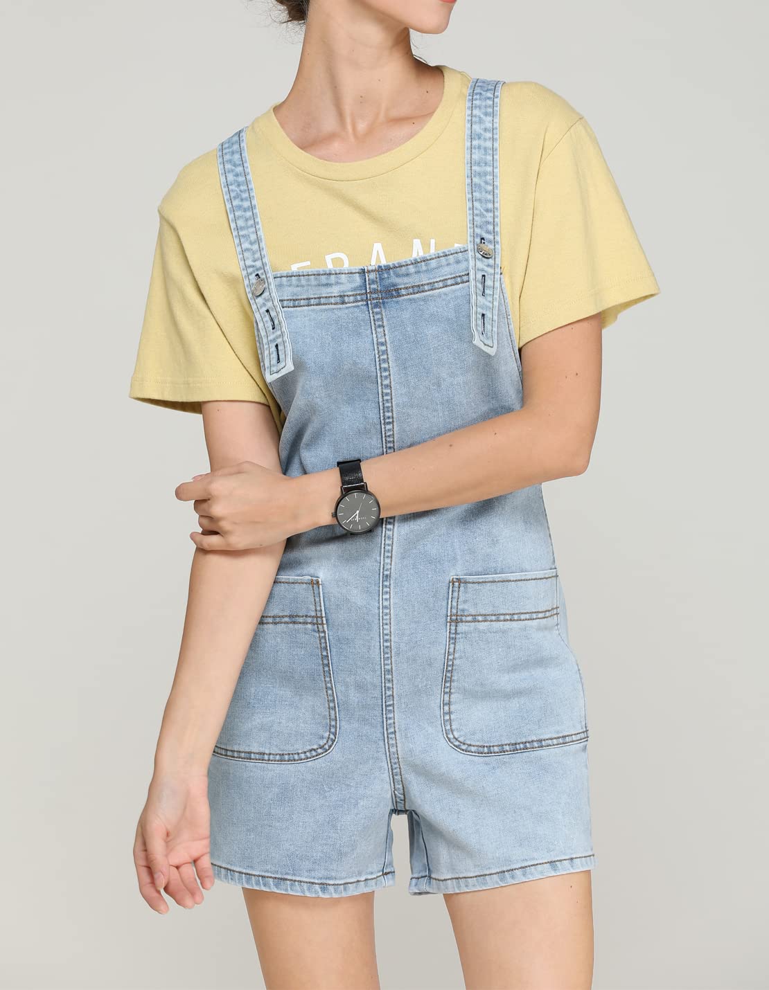 Women's Casual Adjustable Straps Denim Overalls - Loose Baggy Bib Jumpsuit Romper with Harem Pants & Jean Shorts | Perfect for Summer Outfits, Streetwear Fashion and Casual Daily Wear