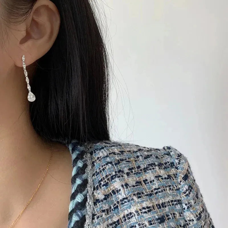 18K White Gold Diamond Drop Earrings for Women - 0.80ct Real Natural Diamond Elegant Dangle Earrings | Perfect for Engagement, Anniversary & Special Occasion Gifts