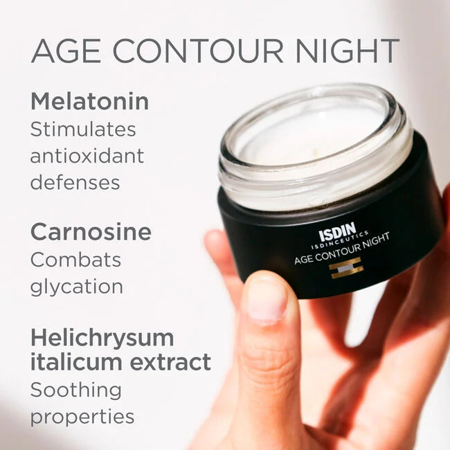 ISDIN ISDINCEUTICS Age Contour Night Cream - Anti-Aging Face Moisturizer for Wrinkles & Fine Lines | Night Repair Treatment for Dry Skin | Perfect for Evening Skincare Routine & Overnight Hydration