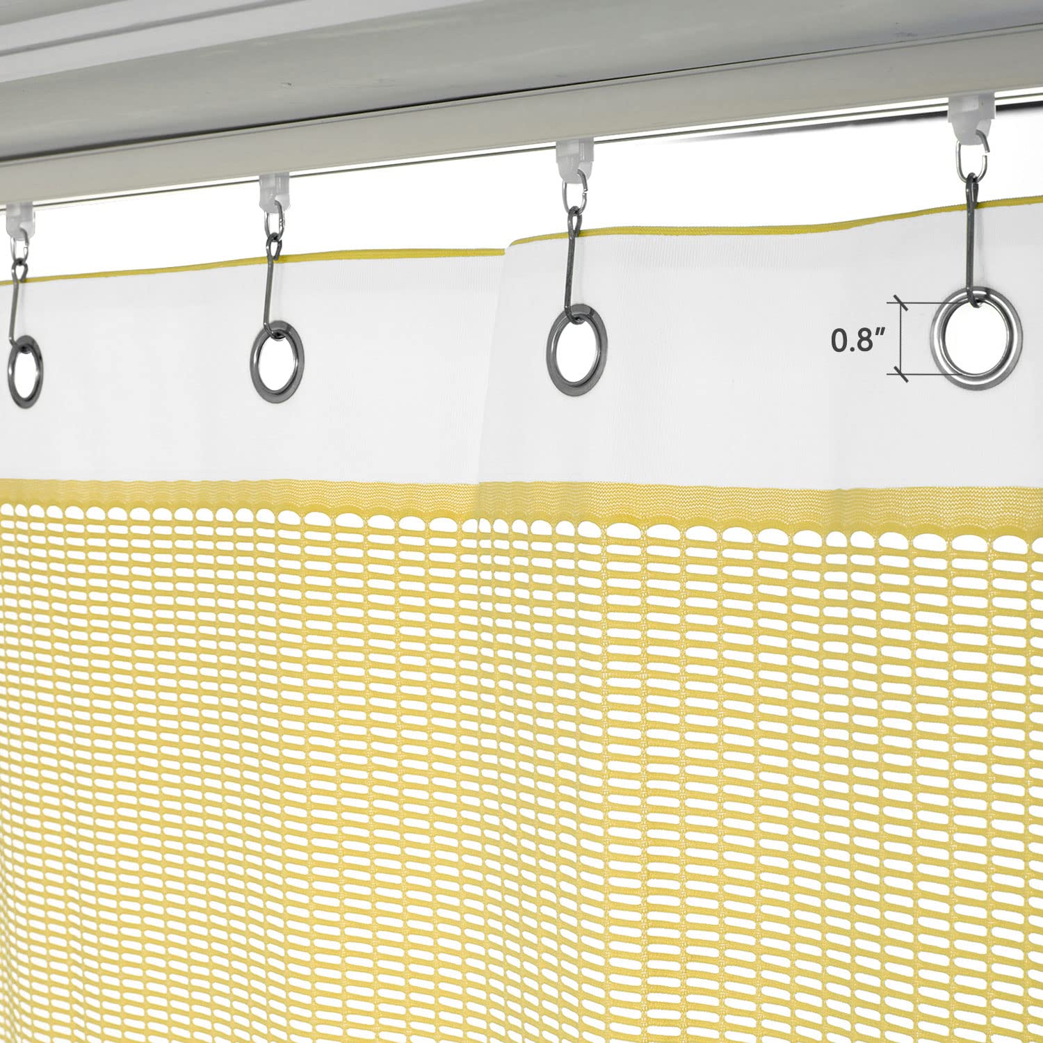 Cololeaf 10ft Wide x 8.5ft Tall Nickel Grommet Medical Privacy Curtain - Flexible Hospital & Clinic Room Divider for High Ceilings, Lab, Curved Spaces - Beige Orange Customizable - Perfect for Patient Privacy, Exam Rooms & Healthcare Facilities