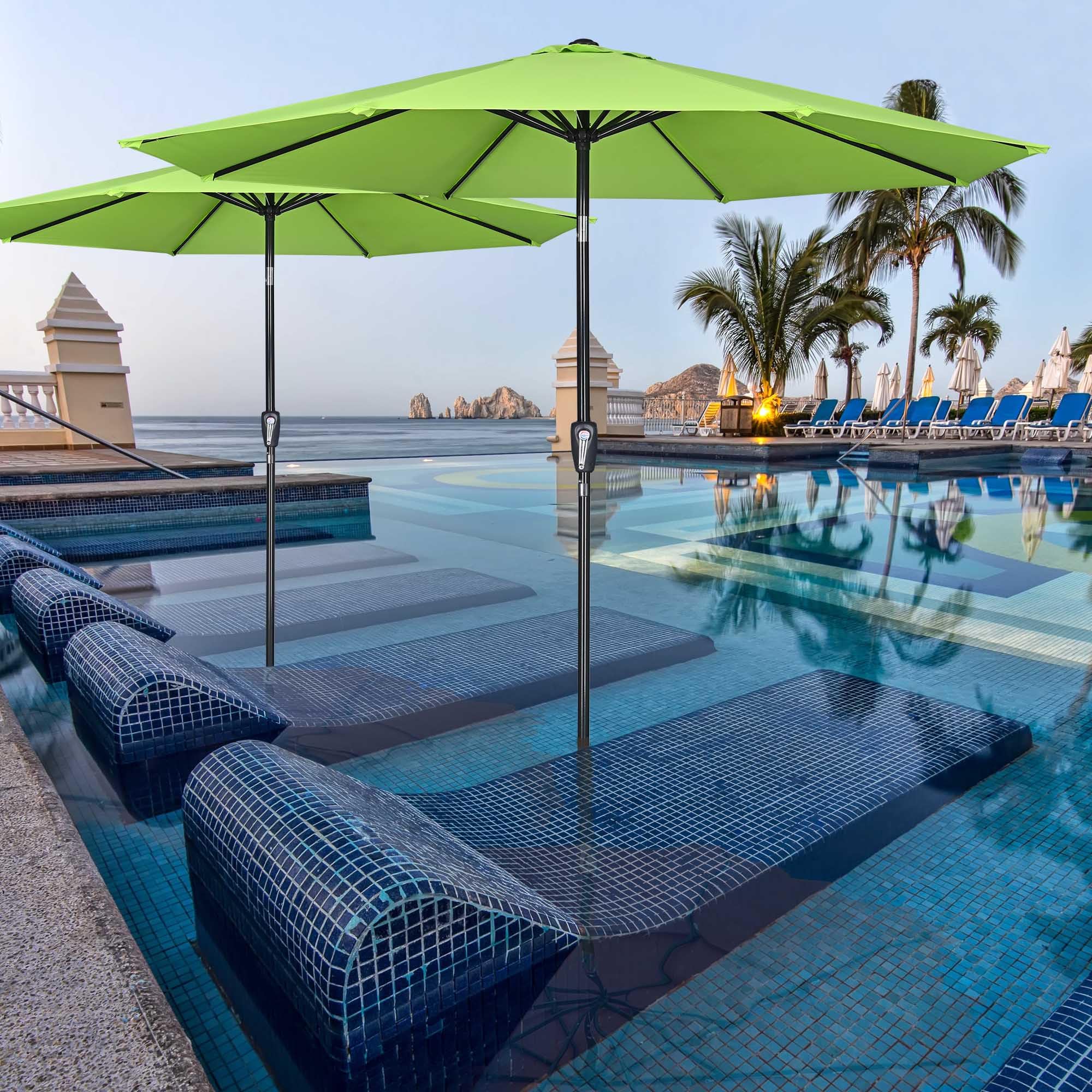 Yescom 10Ft UV50+ 3000PA Aluminum Patio Umbrella with Crank Tilt - Outdoor Sun Shade for Garden, Pool, Deck, Balcony, and Backyard (Perfect for Picnics, BBQ, and Relaxation)