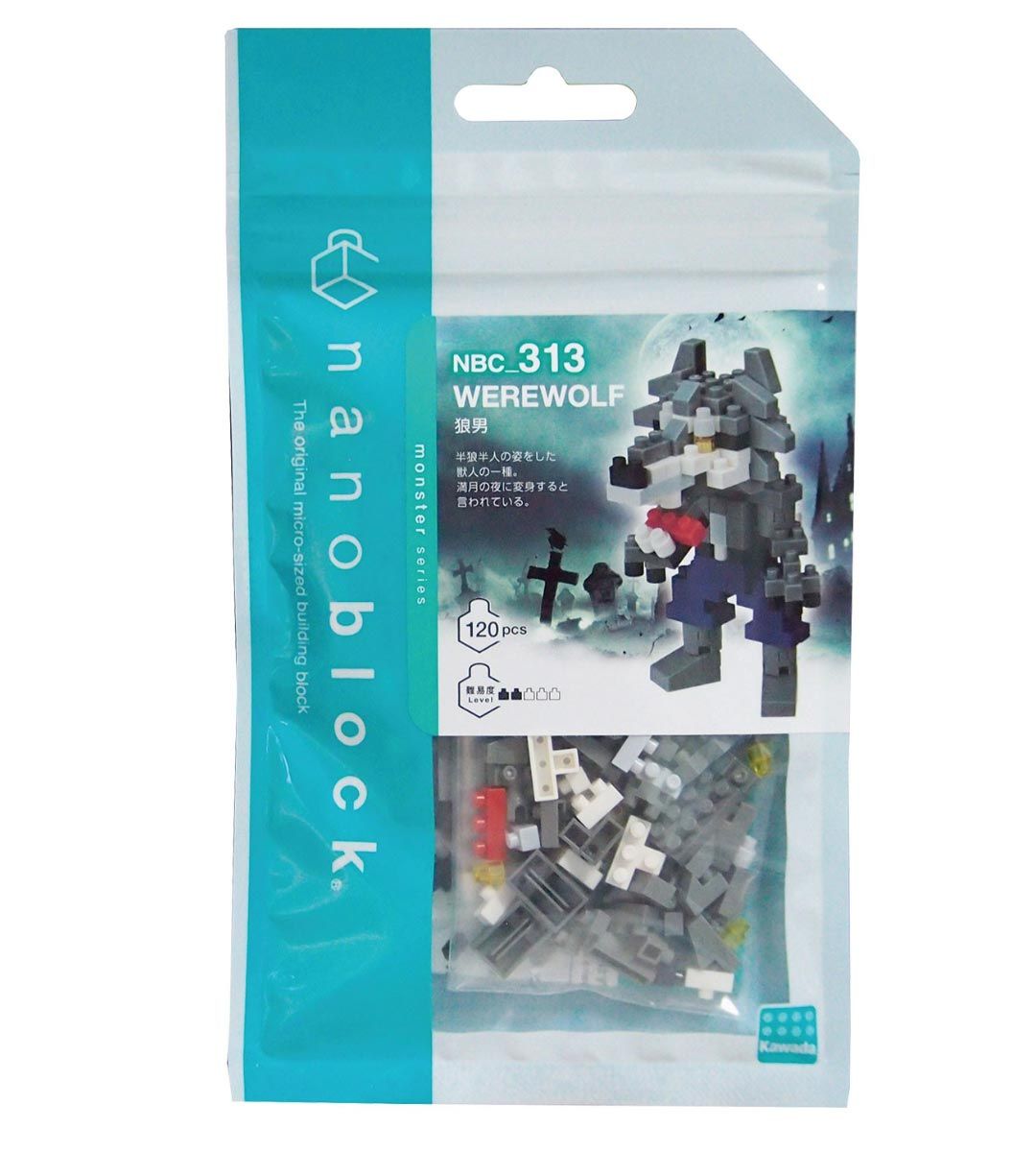 Nanoblock NBC 313 Werewolf Building Blocks - Miniature Model Kit for Collectors & Wolf Lovers - Perfect for Home Decor, Office Display & Gift Giving