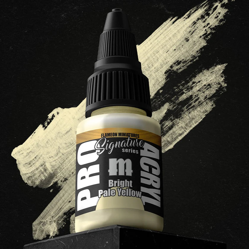 Pro Acryl Flameon Bright Pale Yellow Acrylic Paint - High-Quality Artist Paint for Miniatures, Models & Canvas Art - Perfect for Warhammer, D&D, and Fine Art Painting
