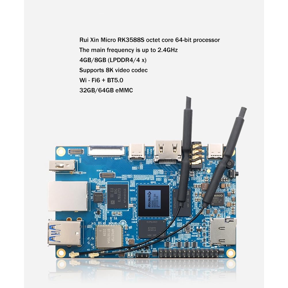 Jayzee 5B Development Board - 8GB RAM + 64GB eMMC, 8-Core 64-Bit Processor for Programming & DIY Projects | Perfect for Raspberry Pi Projects, IoT Development & Electronics Prototyping