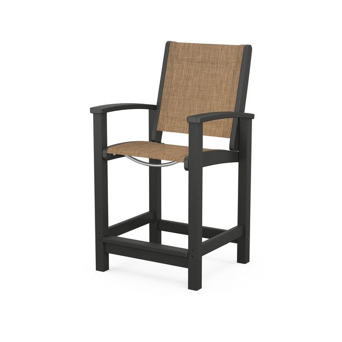 POLYWOOD Coastal Counter Chair - Durable Outdoor Bar Stool for Patio, Deck & Poolside - Weather-Resistant & Low Maintenance