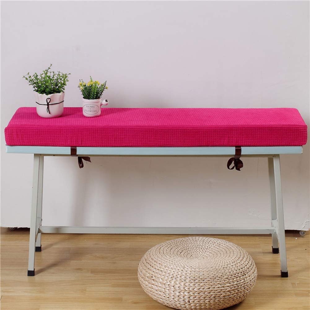 Extra Large Bench Cushions - 30x200x7cm (12x79x3inch) Super Thick Non-Slip Solid Color Seat Pad for Patio Chairs, Dining Chairs - Indoor & Outdoor Use in Pink | Perfect for Garden Furniture, Deck Seating & Dining Areas