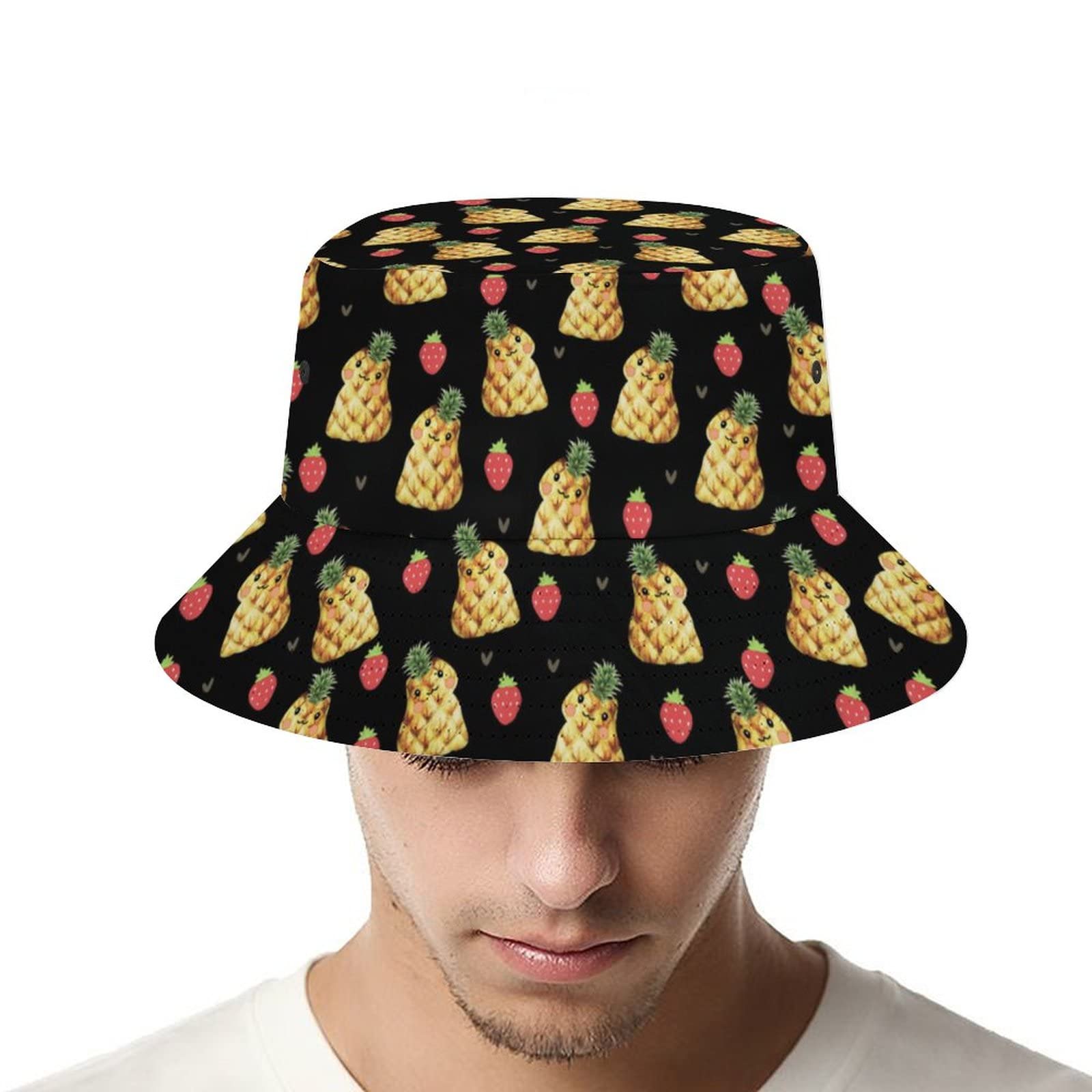 Stylish Pineapple Frog Bucket Hat for Women & Men - Lightweight Packable Summer Sun Hat for Beach, Fishing, Travel & Outdoor Activities - Unisex Adjustable UV Protection Cap