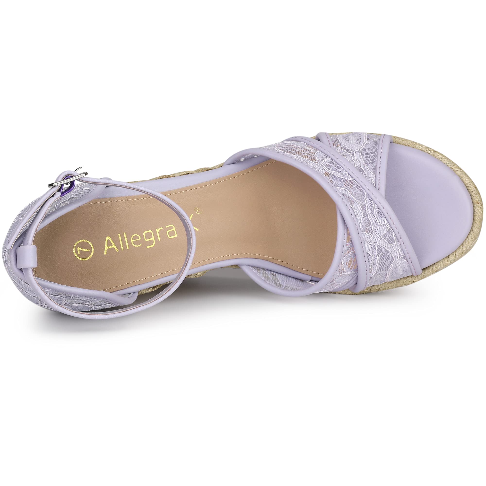 Allegra K Women's Espadrille Wedge Sandals with Lace Design - Comfortable Summer Casual Shoes for Beach, Vacation & Outdoor Activities