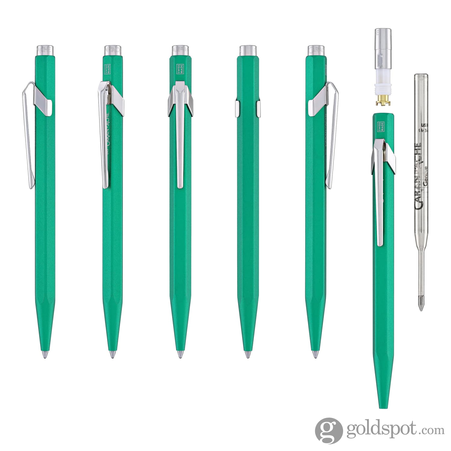 Premium Caran d'Ache 849 COLORMAT X Green Ballpoint Pen - Smooth Writing for Office, School & Artistic Sketching