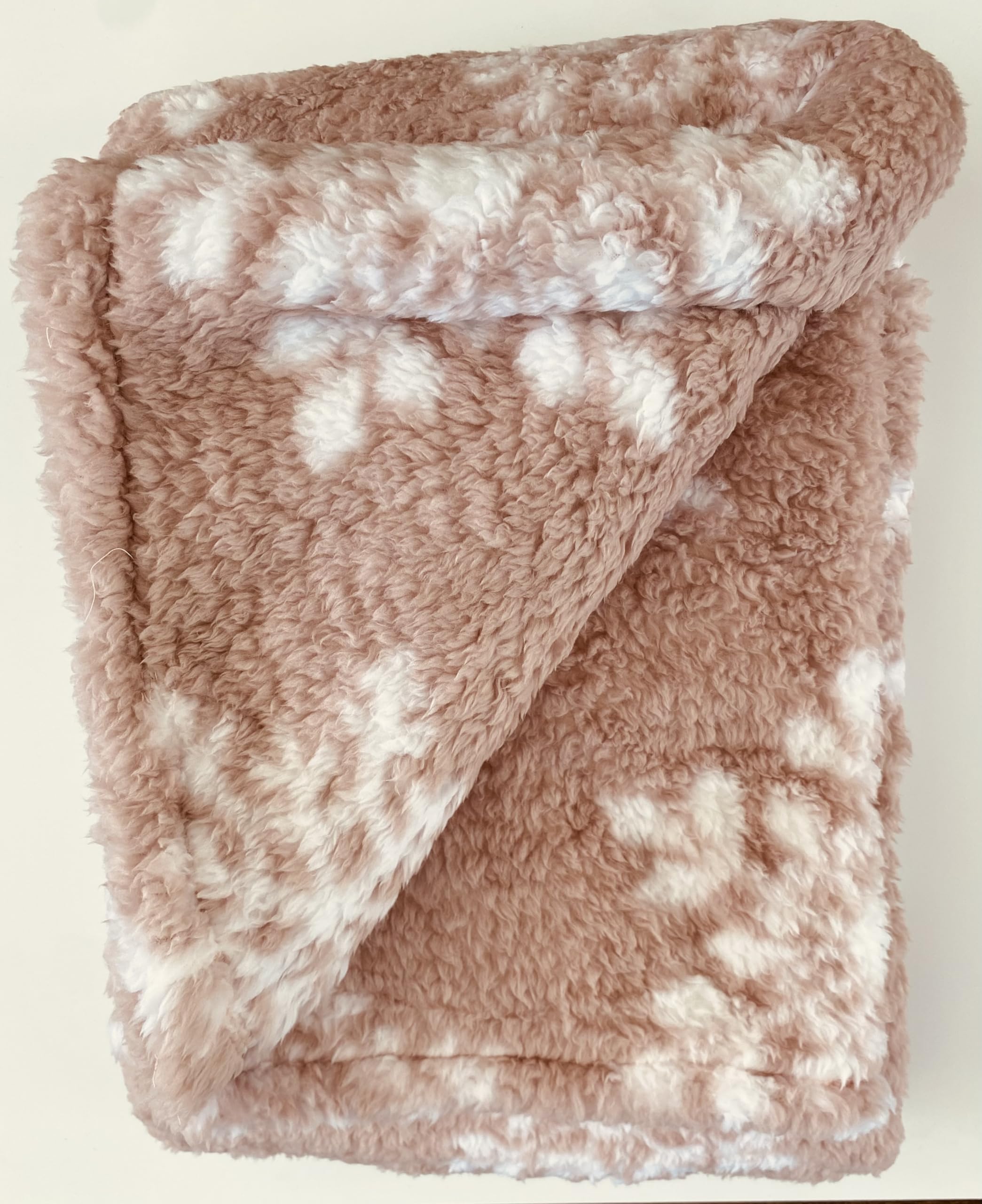 Berkshire Sherpa Throw Blanket - Double Sided, Blush Glam Snowflake - Cozy for Winter & Home Decor