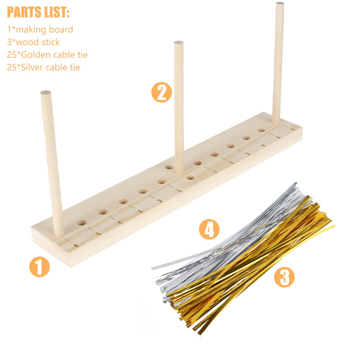 Premium Wooden Bow Maker Tool for DIY Ribbon Wreaths - Extended Bow Making Kit with Twist Ties for Hair Bows, Corsages, Holiday Decorations & Craft Projects - Perfect for Christmas Wreaths, Wedding Decor, Gift Wrapping & Party Arrangements