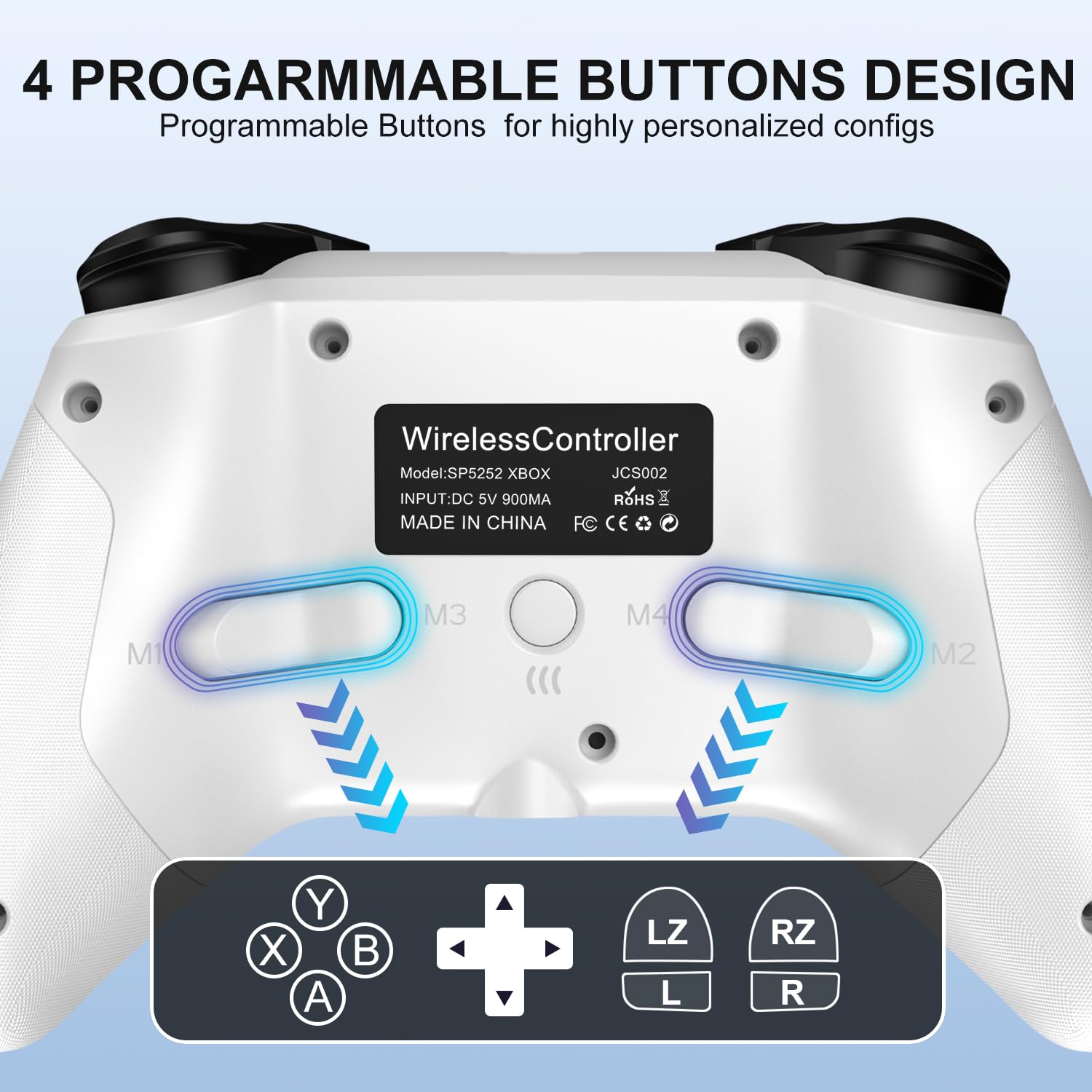 BUERTT Wireless Xbox One Controller for Xbox Series X/S, Xbox One X/S - RGB LED Light, 2.4G Wireless Adapter, 3.5mm Audio Jack - Perfect for Gaming, Streaming & Multiplayer Sessions