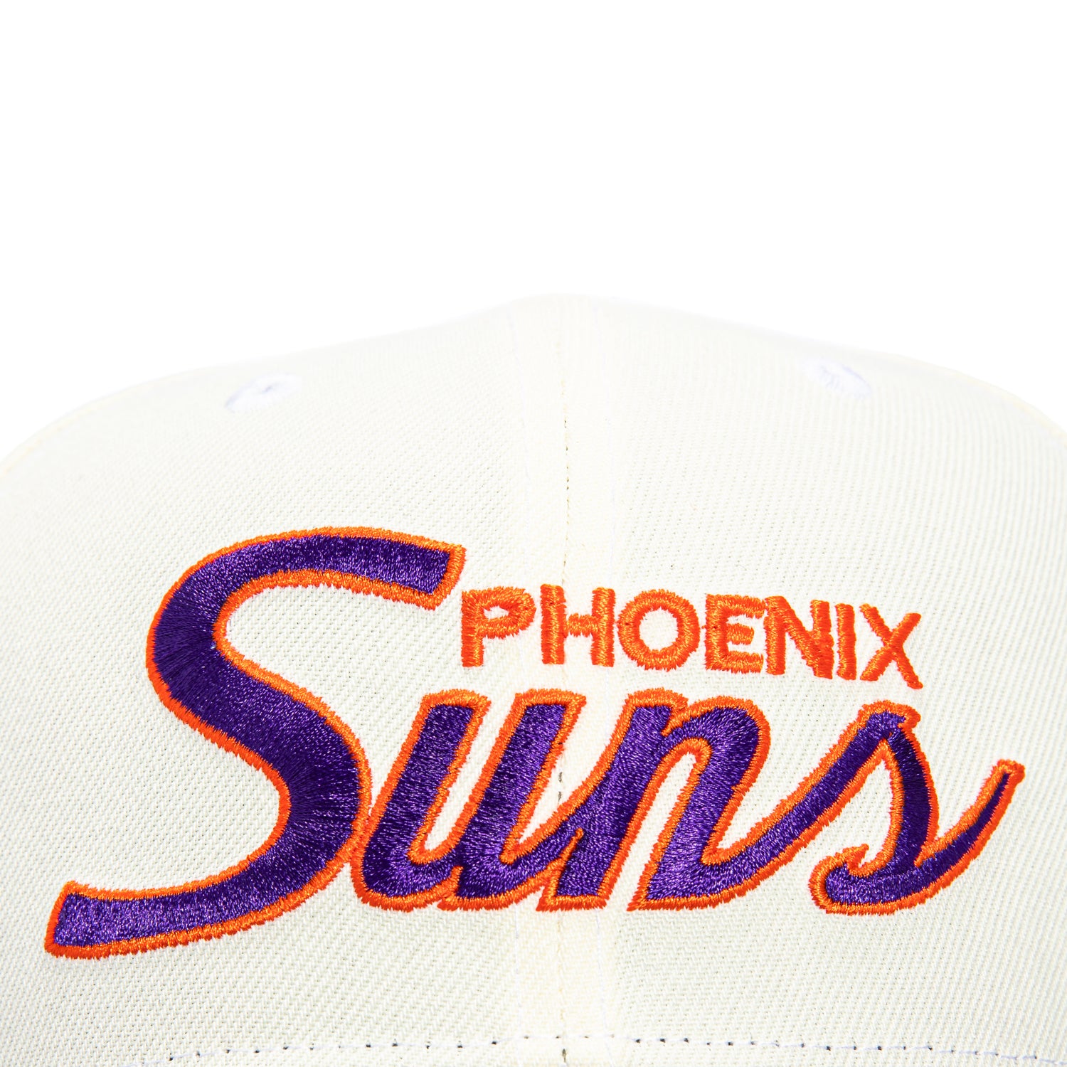 New Era 9Seventy Phoenix Suns Script Stretch Snapback Hat - White & Purple Adjustable Baseball Cap for Men & Women - Perfect for Basketball Games, Streetwear Fashion & Sun Protection