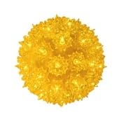 Outdoor Christmas Starlight Sphere Hanging Light Ball - 6 Inch Yellow Decorative Holiday Lights with 50 LED Bulbs for Xmas Tree, Garden, Patio & Party Decorations