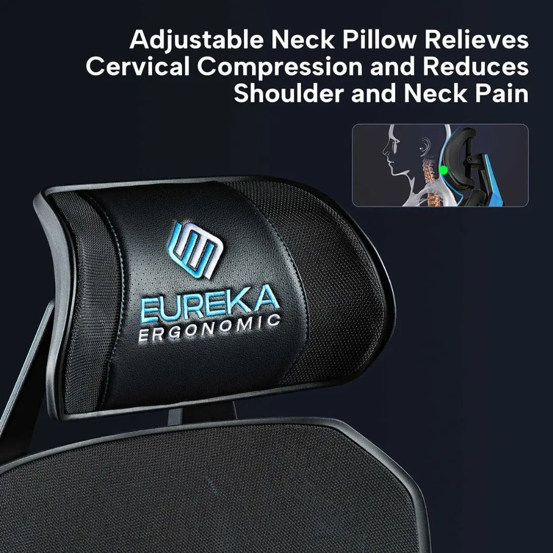 Typhon Hybrid Ergonomic Gaming Chair - Adjustable Lumbar Support & Headrest for PC, Office & Console Gaming - Comfortable Racing Style Chair for Long Hours of Work or Play
