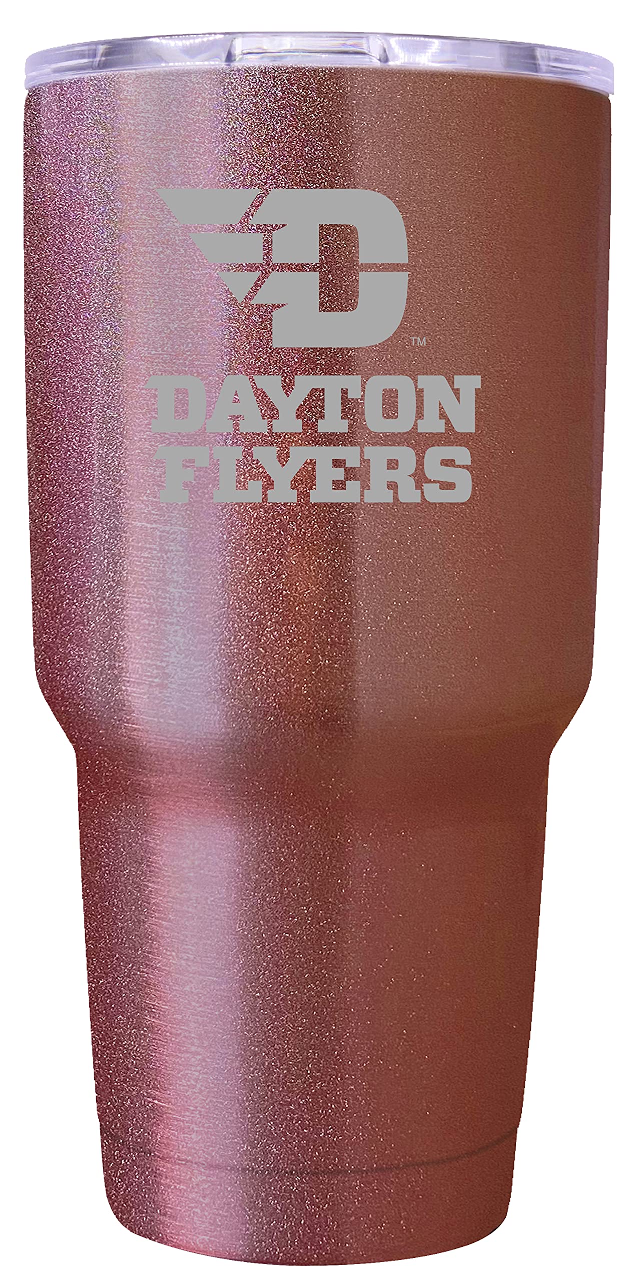 Dayton Flyers 24 oz Insulated Stainless Steel Tumbler with Rose Gold Etching - Keeps Drinks Hot/Cold for Hours - Perfect for School, Games & Outdoor Activities