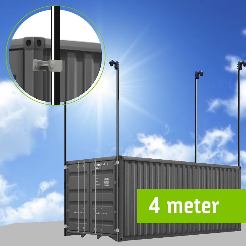 4M/13ft Camera Mast Pole with 60mm Diameter & Container Clamps - Perfect for Outdoor Filming, Live Streaming & Event Coverage