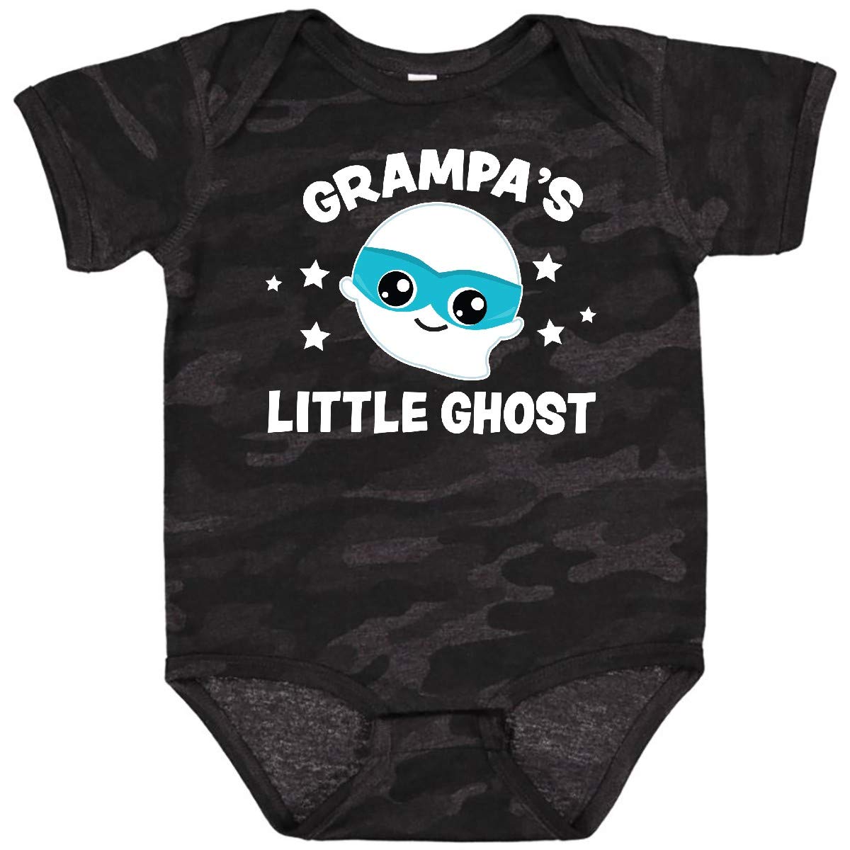 Inktastic Cute Grandpa's Little Ghost with Stars Baby Bodysuit - Soft Cotton Onesie for Infants & Toddlers - Perfect for Halloween, Family Photos & Everyday Playtime
