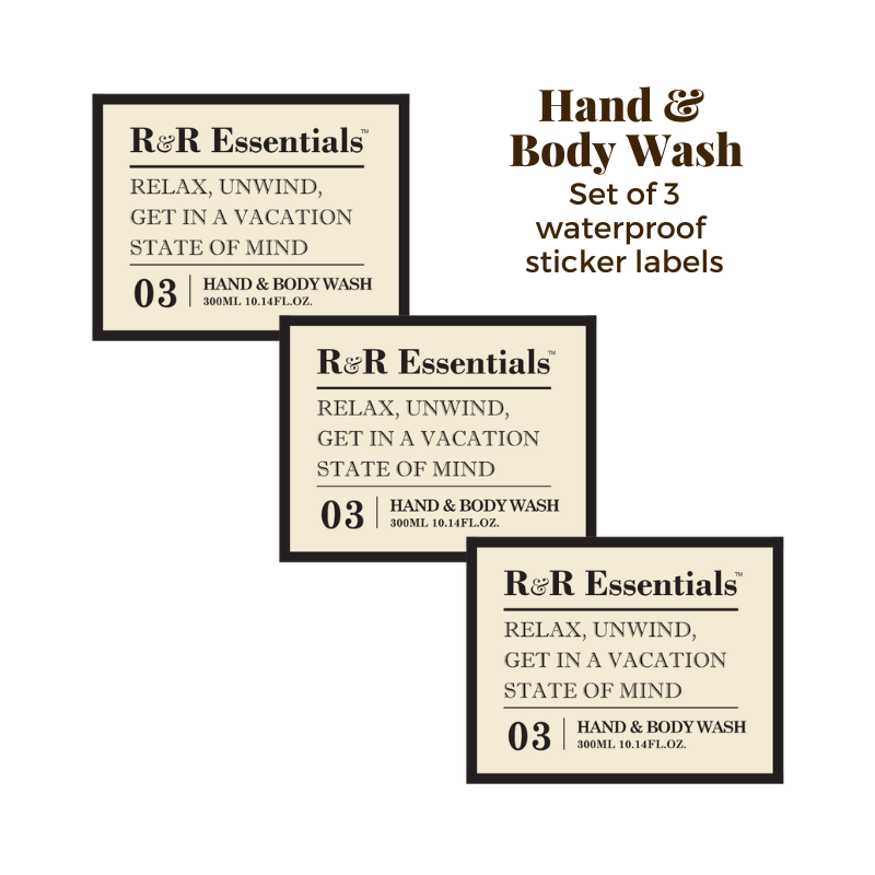 Waterproof Label Stickers for Dispensers & Pump Bottles - Durable, Removable & Water-Resistant Labels for Organizing Bathroom, Kitchen & Cleaning Supplies