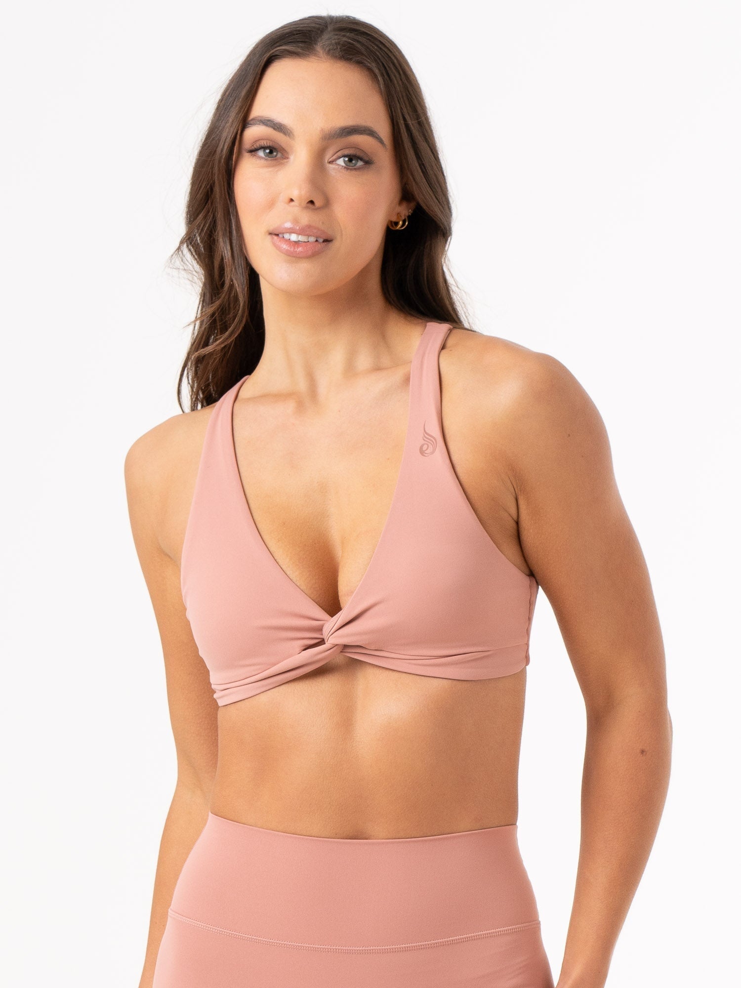 NKD Knot Sports Bra for Women - Dusty Pink | High Support Workout Top for Yoga, Running & Gym