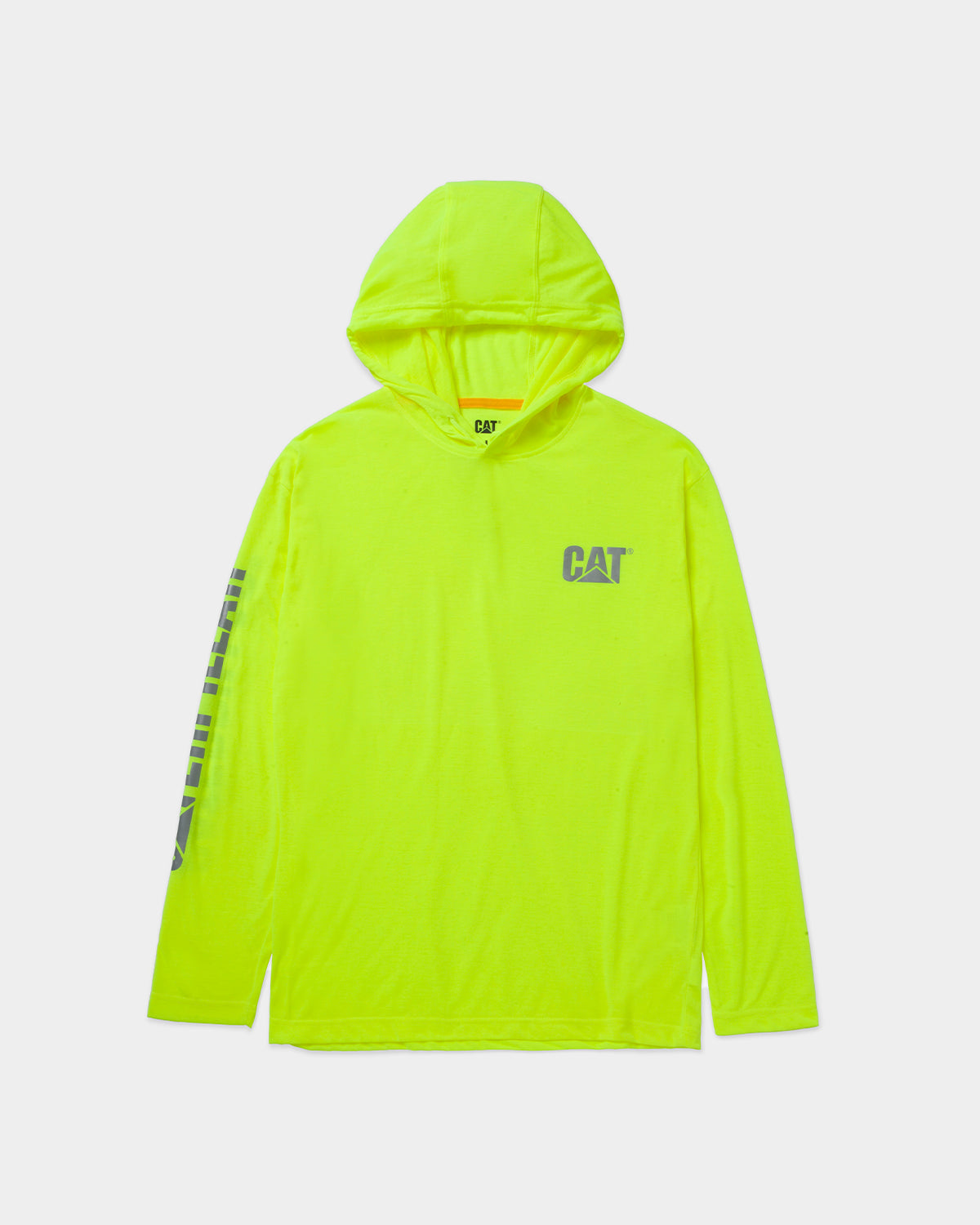High Visibility UPF 50+ Men's Hooded Long Sleeve Work Shirt - Safety Reflective Workwear for Construction, Cycling & Outdoor Activities