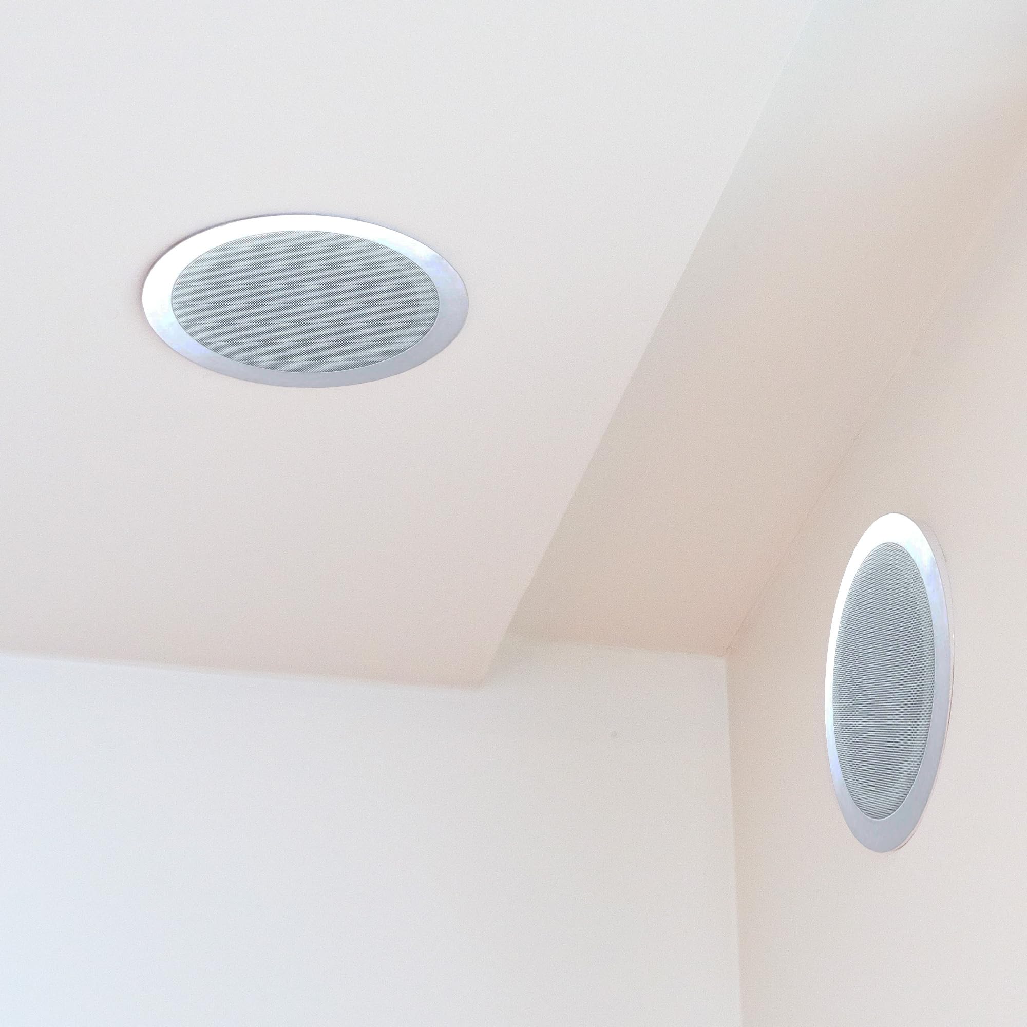 Pyle 2-Way In-Ceiling & In-Wall Speaker System with Voice Control, Coaxial Connectivity for Surround Sound - White | Perfect for Home Theater, Multi-Room Audio & Smart Home Integration