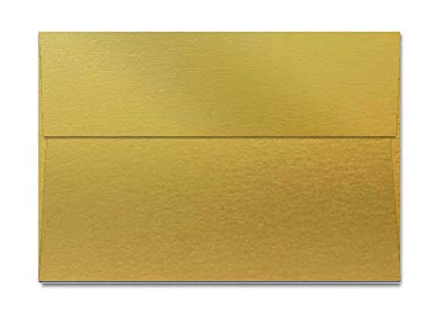 Premium Metallic Gold A7 Envelopes (250 Pack) - Shiny Luxury Invitation Envelopes for Weddings, Parties & Special Events