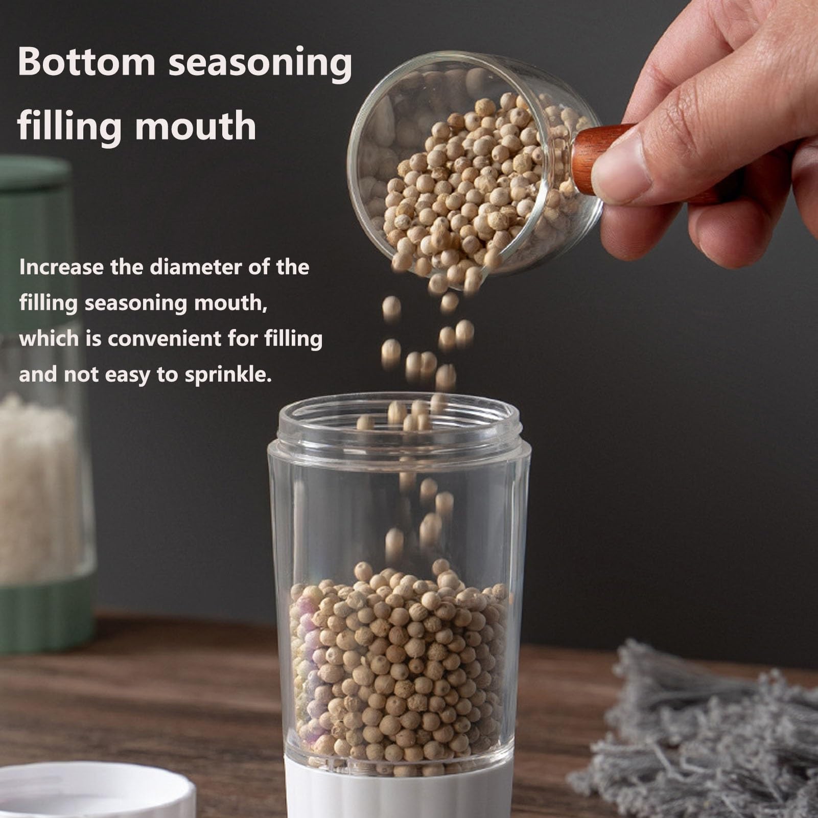Premium Manual Salt Grinder with Adjustable Ceramic Core - Coarse to Fine Salt Mill with Removable Dust Cap & Easy Cleaning - 150ml Large Capacity for Kitchen, Restaurant & Dining Table (Green) - Perfect for Seasoning Dishes, Cooking & Tabletop Presentation