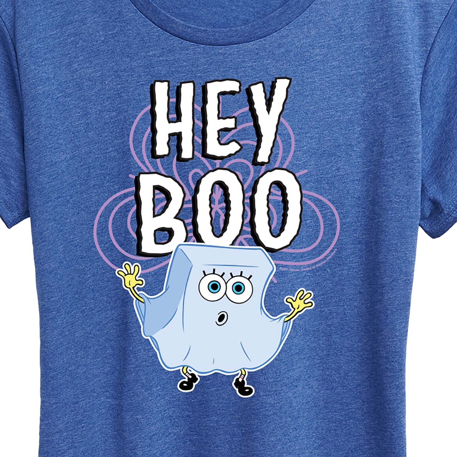 HYBRID APPAREL Spongebob Squarepants Hey Boo Women's Graphic T-Shirt - Funny Cartoon Short Sleeve Tee for Casual Wear, Beach Outings & Anime Fan Gifts