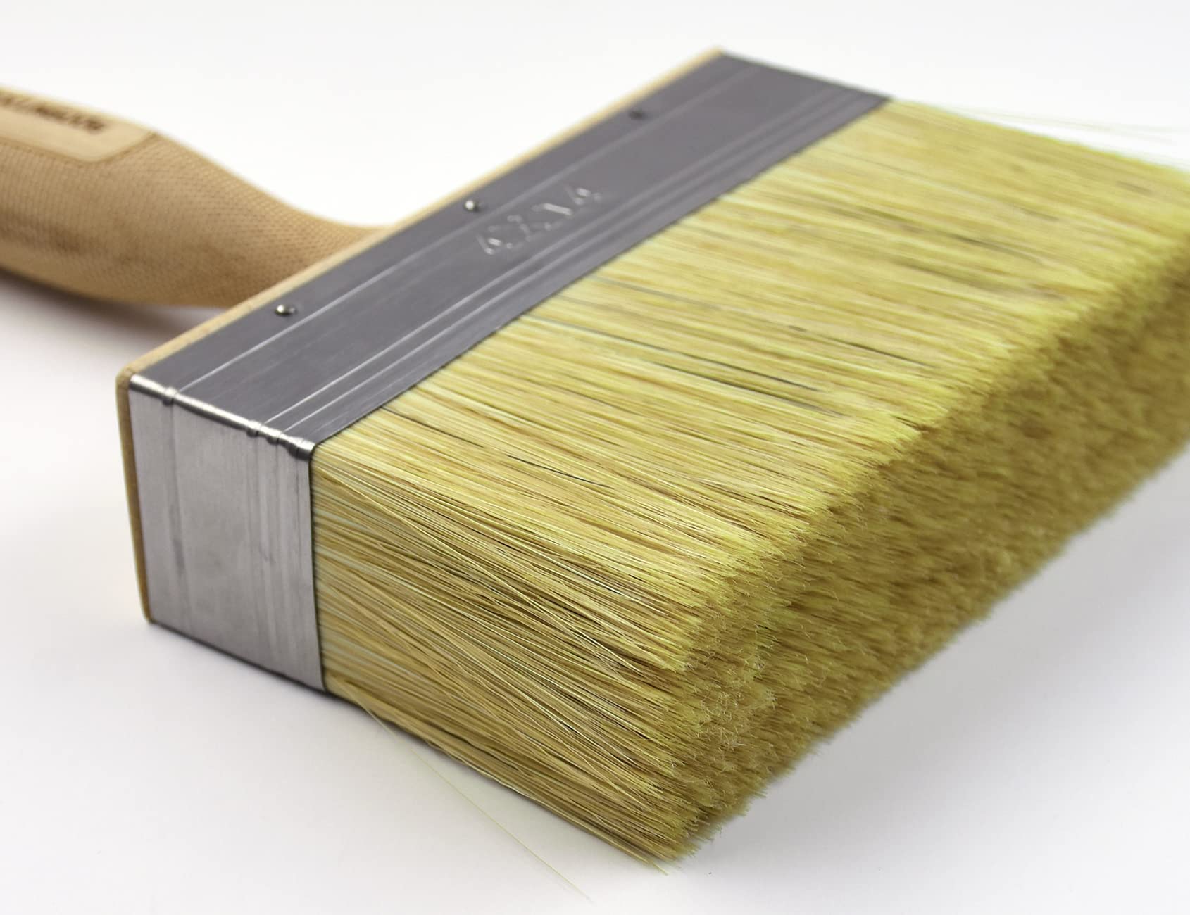 ROLLINGDOG 5.5 Inch Deck Stain Brush - Premium Limewash & Paint Brush with Wooden Handle for Wood, Fence, Floor, Wall Painting - Perfect for Deck Staining, Exterior Wood Finishing & DIY Home Projects