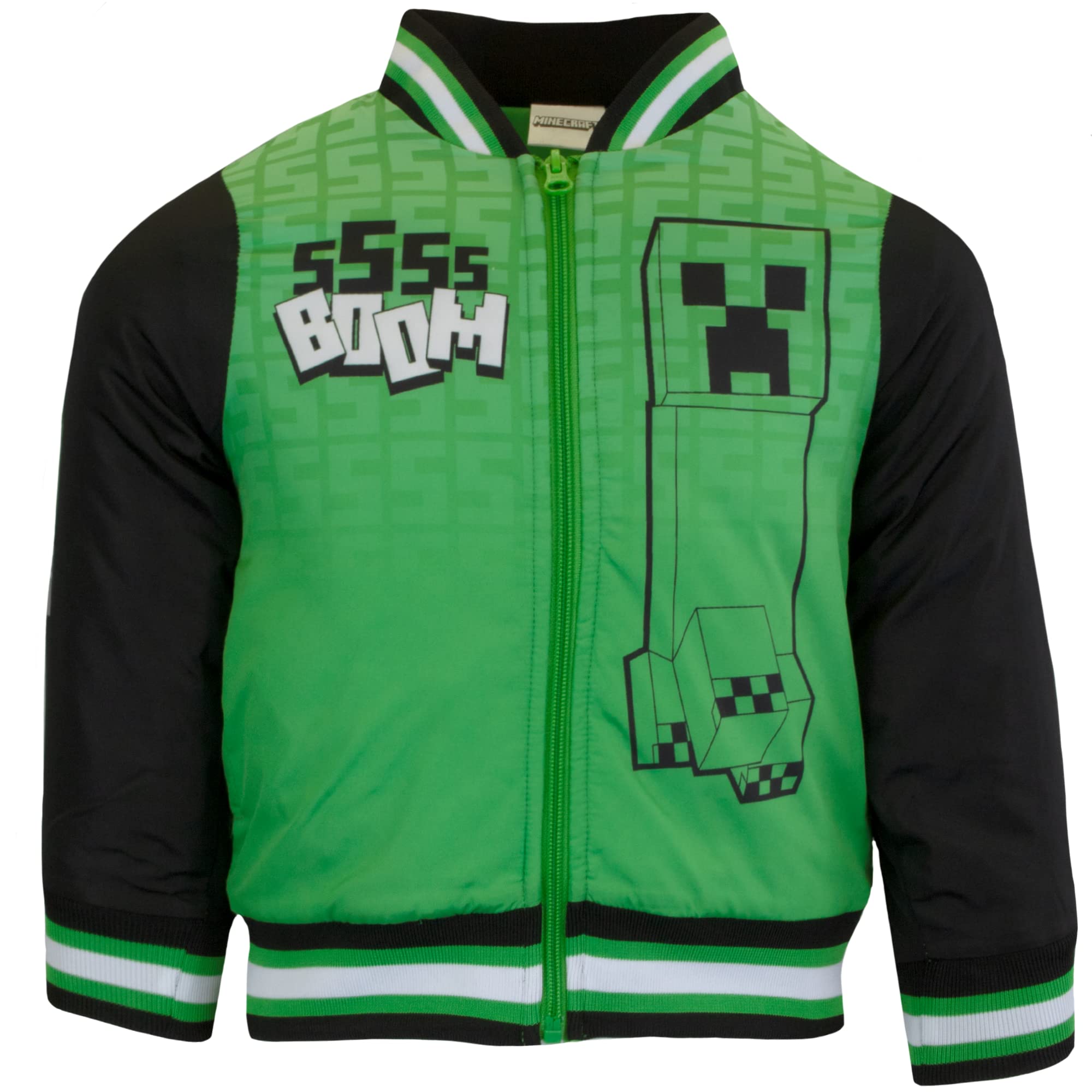 Minecraft Bomber Jacket for Boys - Lightweight & Stylish Gaming Jacket - Perfect for Cosplay, Gaming Events & Everyday Wear