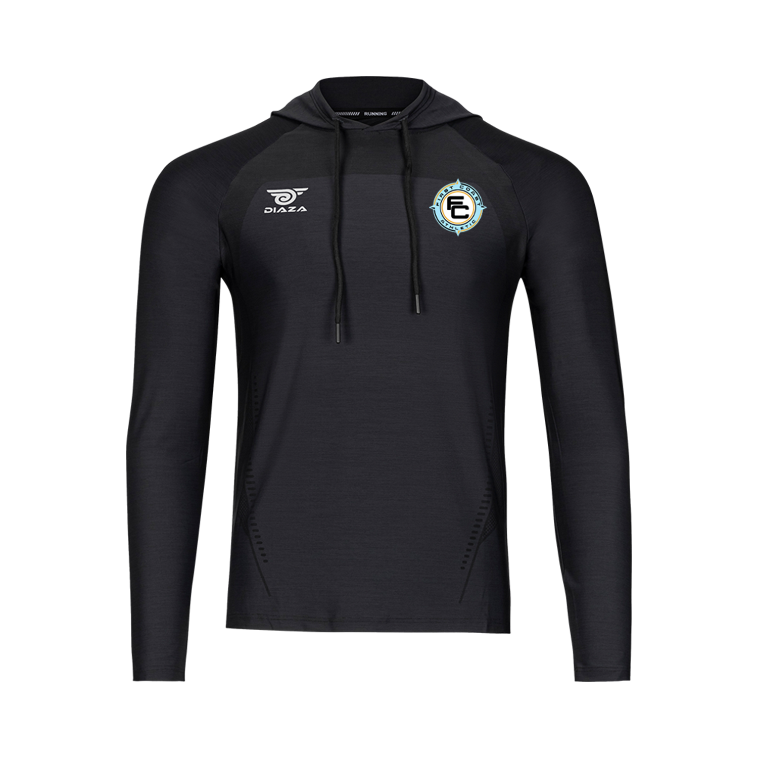 First Coast Athletic Sublimated Hooded Long Sleeve Shirt for Men & Women - Running, Gym, Outdoor Sports & Casual Wear