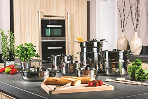 MEPRA 30150004 4-Piece Nonstick Cookware Set - Silver Stainless Steel Pots and Pans for Everyday Cooking | Perfect for Frying, Boiling & Sauteing | Home Kitchen Essentials