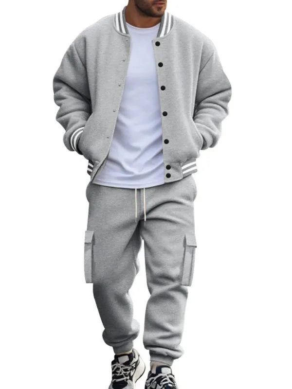 Men's Relaxed Fleece Jogger Set - Comfortable Lounge Pants & Hoodie Outfit for Casual Wear, Gym, and Home Relaxation