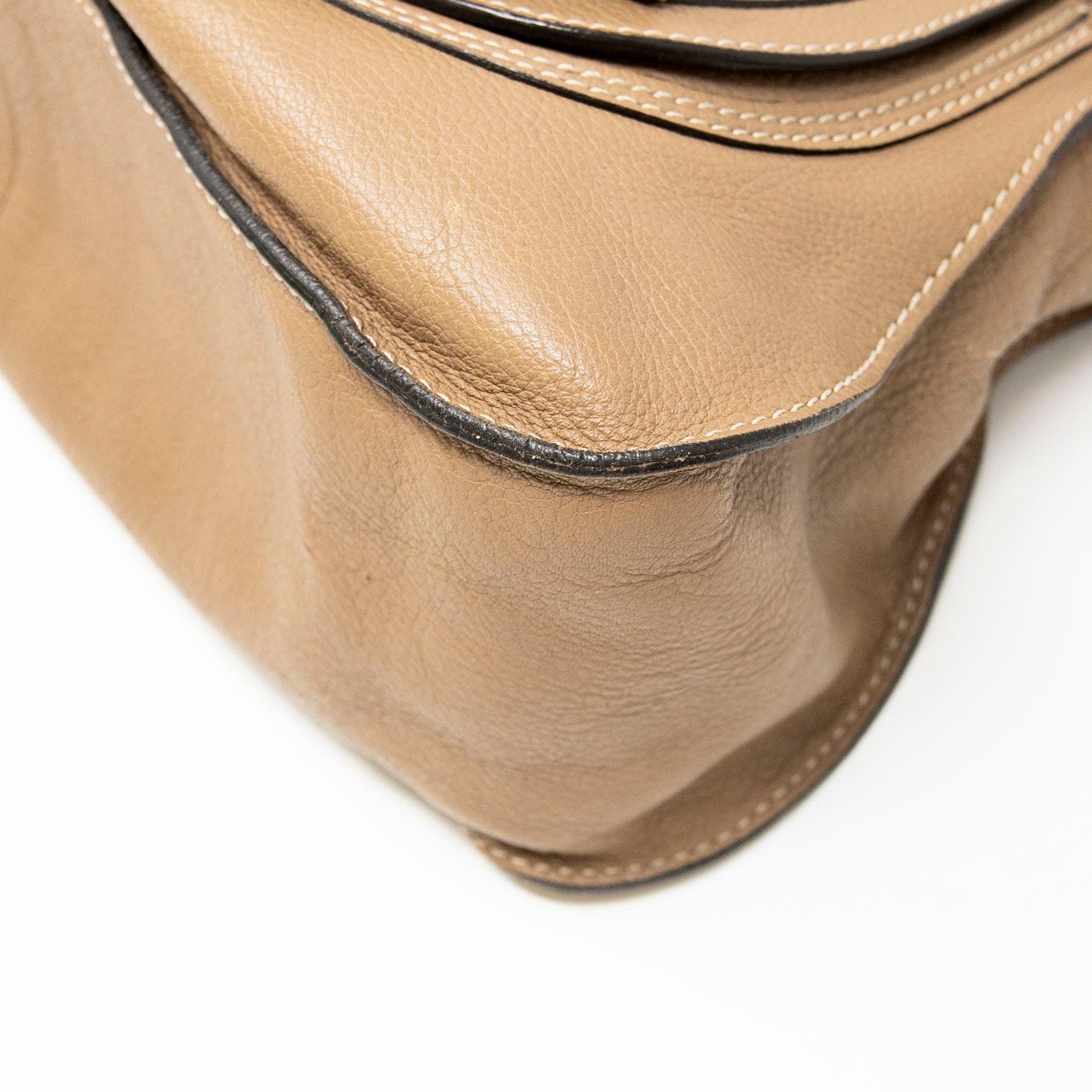 Chloe Brown Medium Marcie Crossbody Bag - Stylish Leather Shoulder Purse for Women, Perfect for Work, Travel & Everyday Use