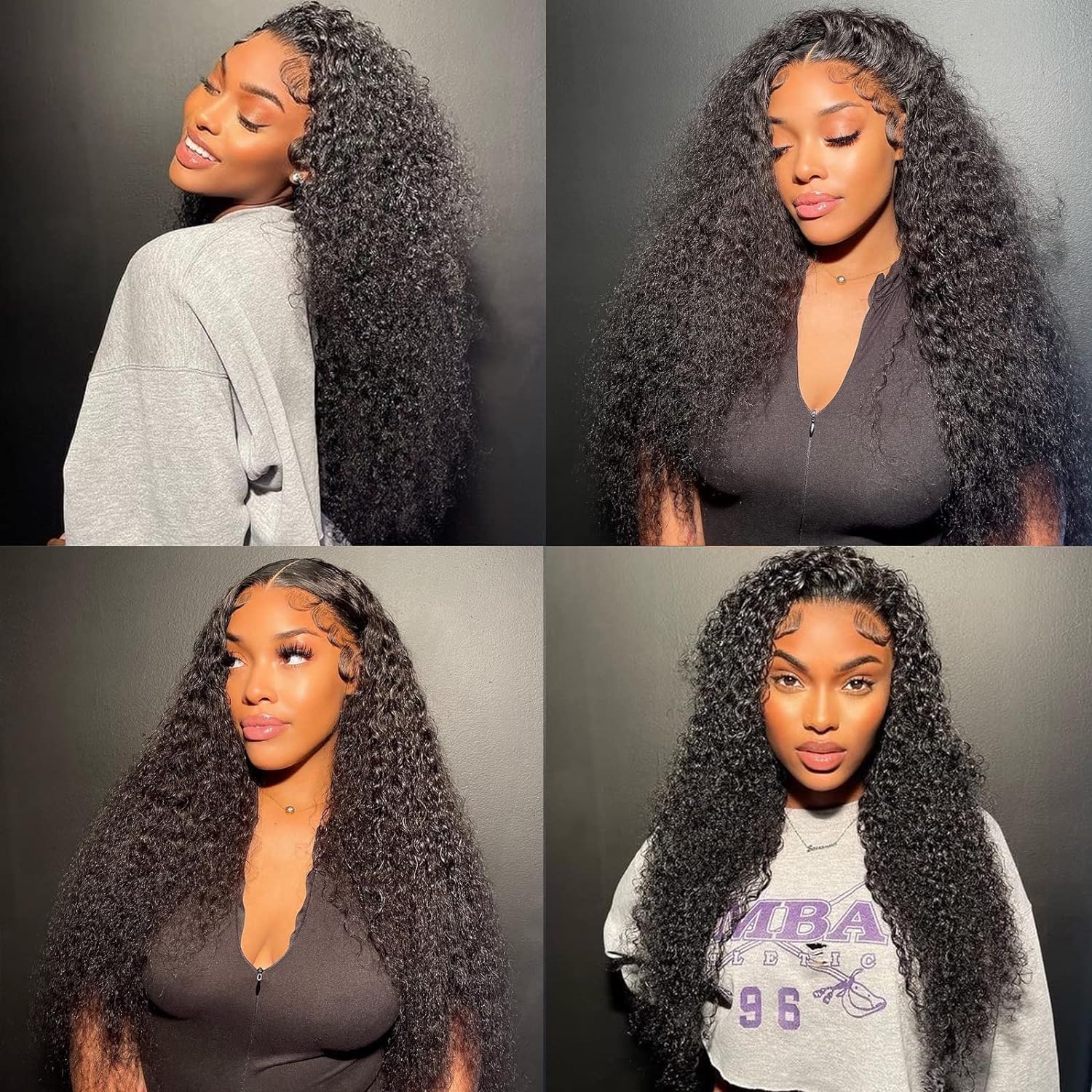 ALLRUN 4x4 Kinky Curly Human Hair Wig - Pre Plucked Glueless Lace Closure Wig 24 Inch 180% Density for Black Women | Wear & Go Natural Look for Daily Wear, Parties & Special Occasions