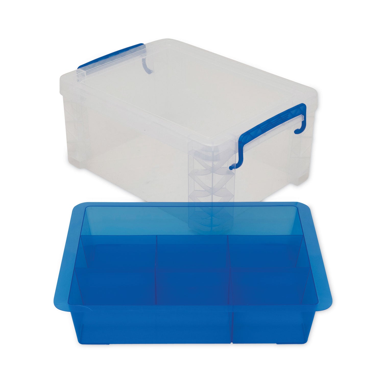 Advantus Super Stacker Divided Storage Box - 6 Compartment Organizer, 10.38