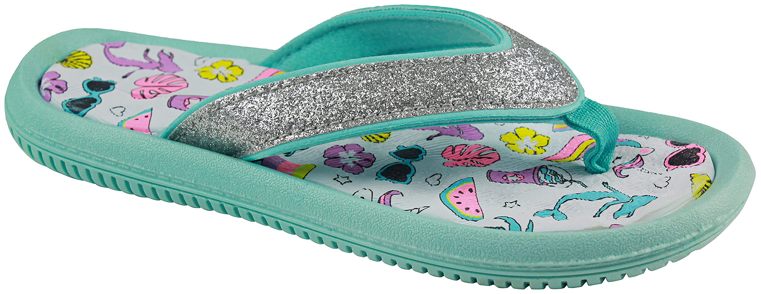 Capelli New York Girls Fashion Pool Slide Sandals - Comfortable Water Shoes for Beach, Swimming & Summer Outfits