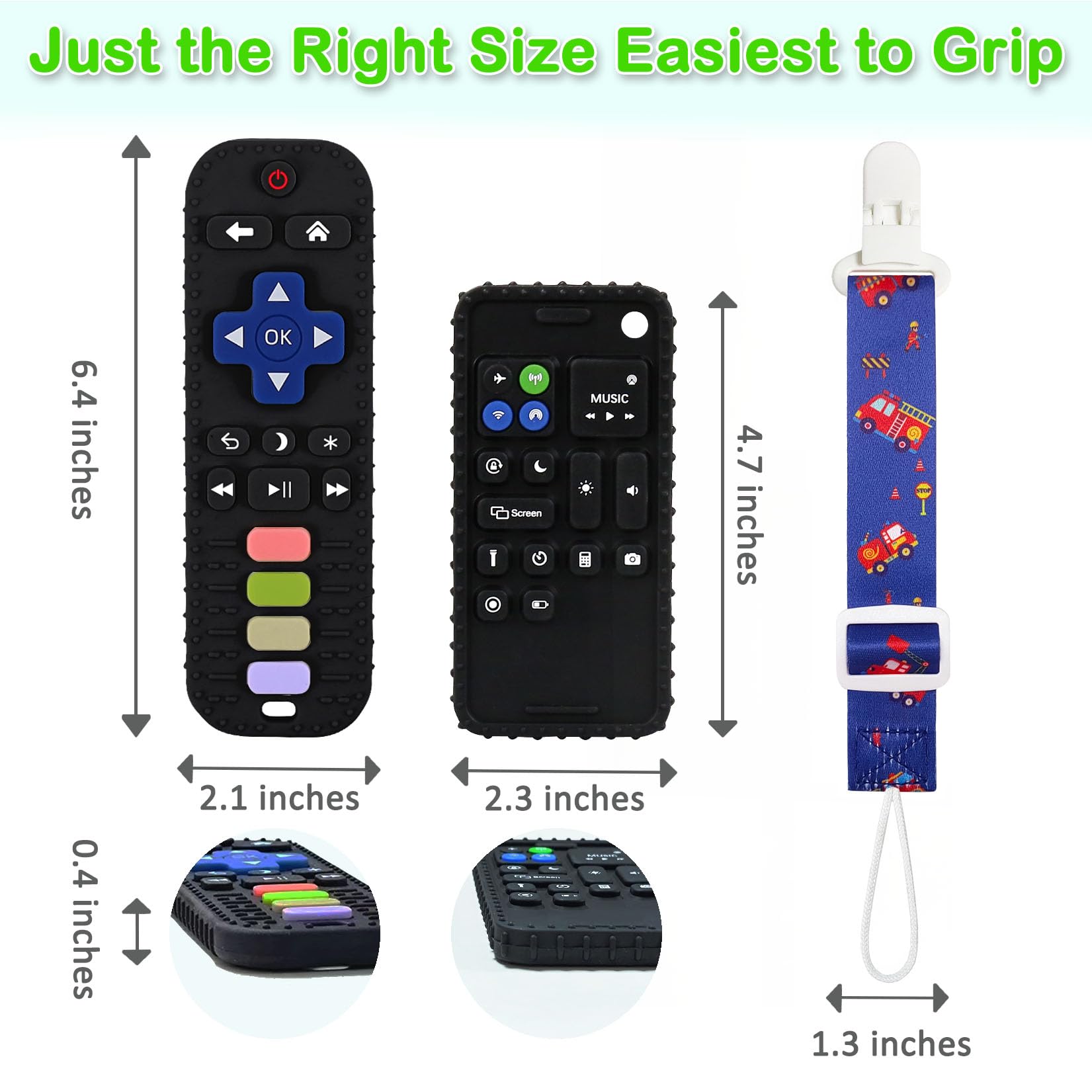 Best Silicone Teething Toys for Babies 0-12 Months - Safe Baby Teether, Remote Control & Cell Phone Chew Toy, Sensory Teethers for Infants, Perfect for Home, Travel, and Daycare Use