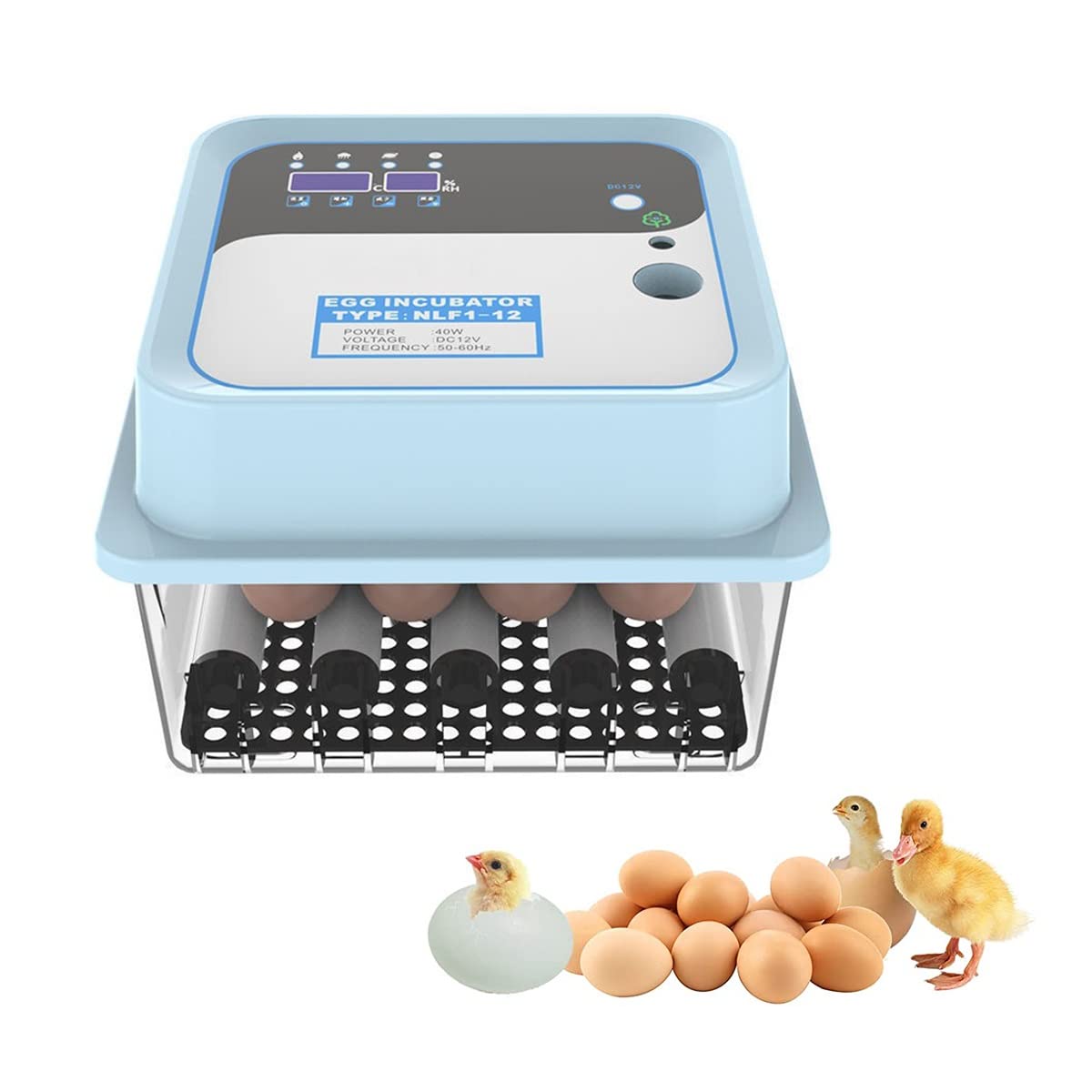 Digital Mini Automatic Egg Incubator for 6 Eggs - Temperature Control & Auto Egg Turner for Hatching Chicken, Turkey, Goose, Quail - Perfect for Home Poultry Farming & Backyard Hatching Projects