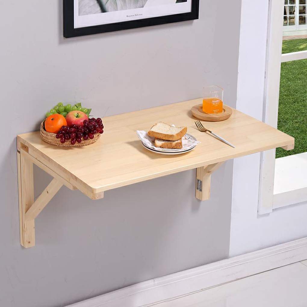 Foldable Wall-Mounted Desk - Solid Wood Folding Computer Table for Home Office, Kitchen, Study & Dining | Space-Saving Workstation for Small Spaces (Multiple Size Options) - Perfect for Apartments, Dorms & Compact Living Areas