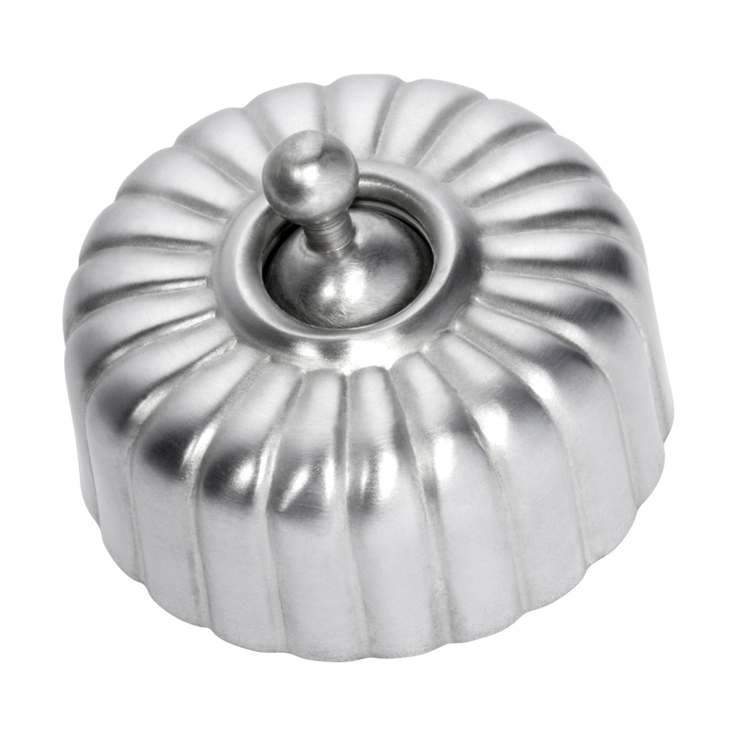 5540 Switch Fluted Satin Chrome D55xP40mm - Premium Electrical Switch for Home & Office Lighting Control | Perfect for Modern Interiors, Bedrooms & Commercial Spaces