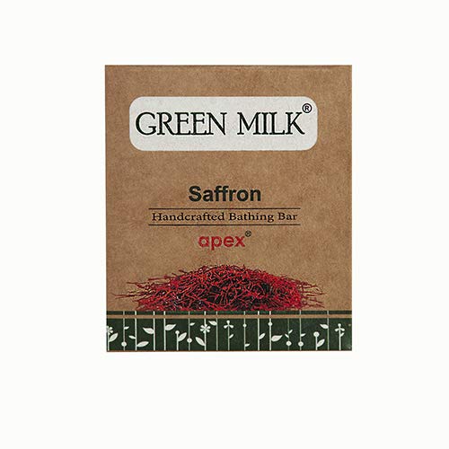 Organic Green Milk Saffron Handmade Soap Bar for Glowing Skin - Perfect for Spa, Gift & Daily Luxury Bathing
